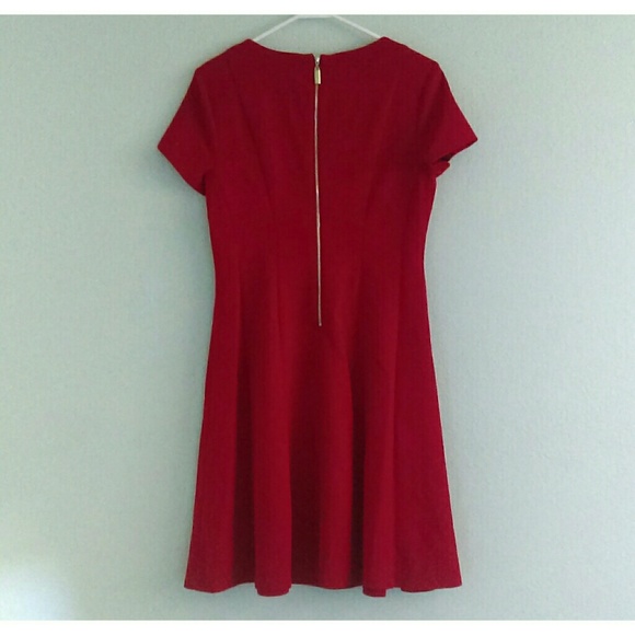 Bright Red Fancy Professional Business Dress - Picture 2 of 6